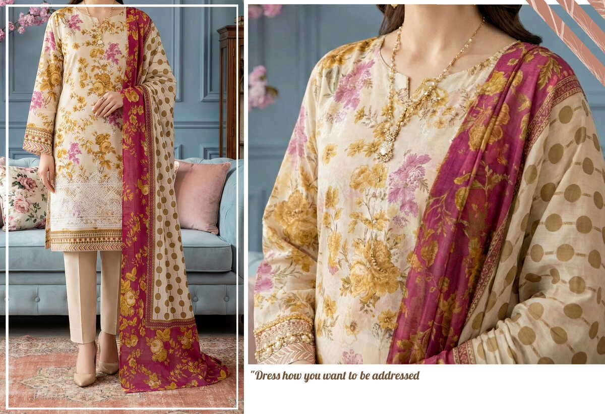 Gul e Daman Doria Lawn - Design 05