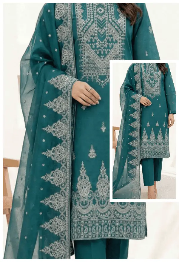 Anabiya 4- Fancy Embroided Doria Lawn - Design 01