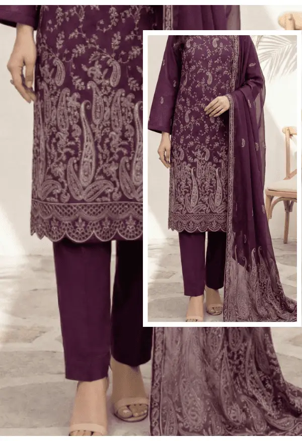 Anabiya 4- Fancy Embroided Doria Lawn - Design 03