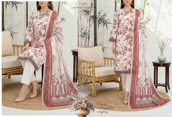 Mehak - Digital Chumki Doria Lawn - Design 03