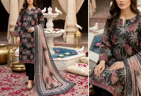 Rang Pasand - Digital Chumki Doria Lawn - Design 1