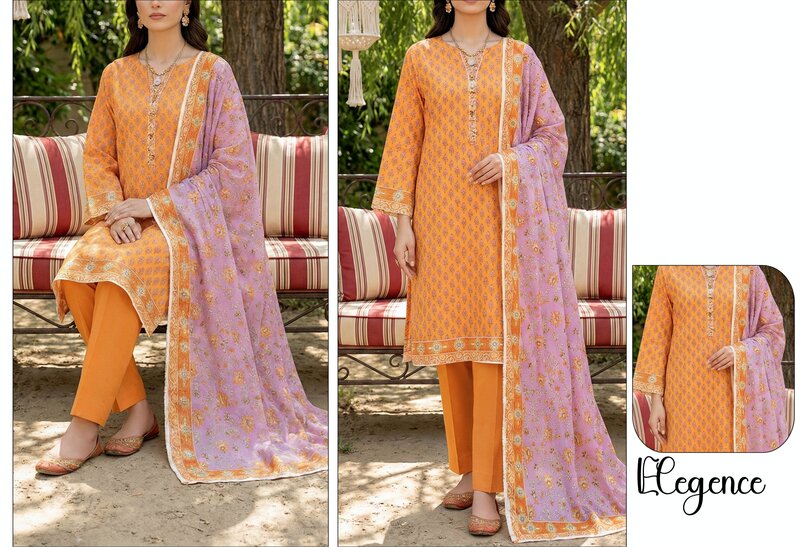 Rangoli 2- Digital Printed Doria Lawn - Design 01