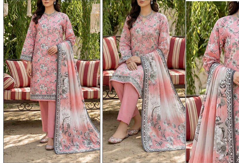 Rangoli 2- Digital Printed Doria Lawn - Design 03