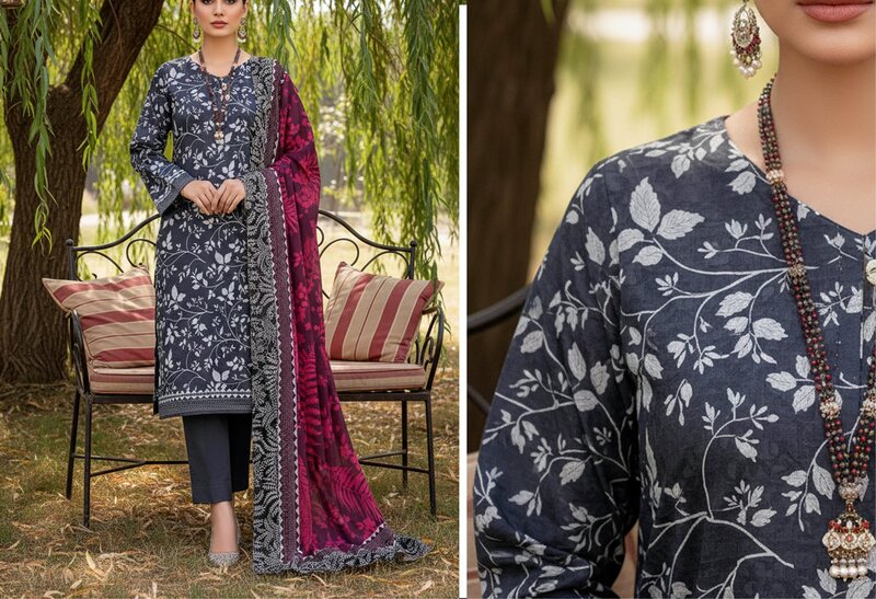 Rangoli 2- Digital Printed Doria Lawn - Design 05