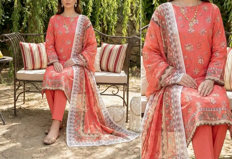 Rangoli 2- Digital Printed Doria Lawn - Design 06