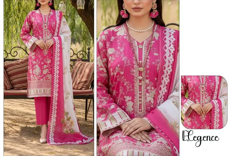 Rangoli 2- Digital Printed Doria Lawn - Design 07