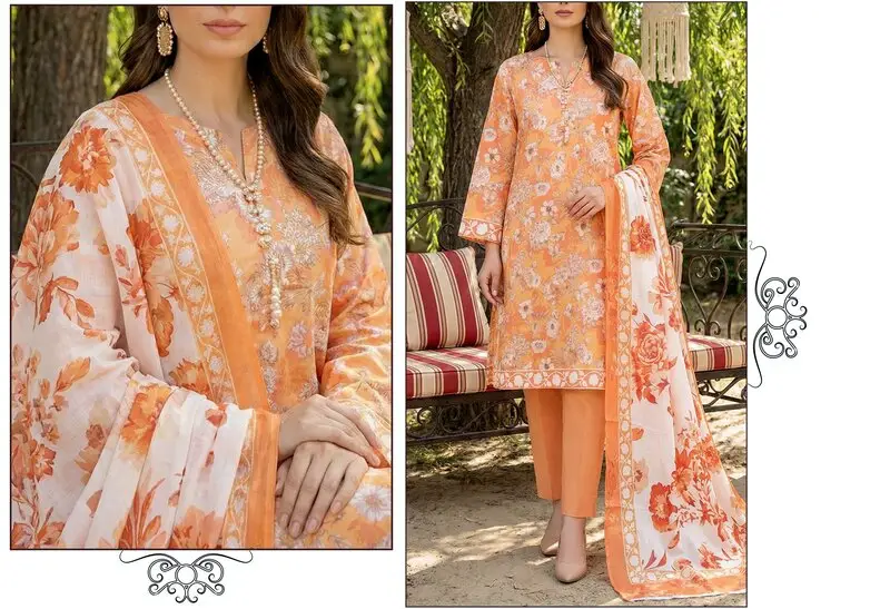 Rangoli 2- Digital Printed Doria Lawn - Design 10