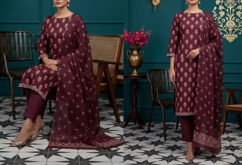 Rangoli 3- Digital Printed Doria Lawn - Design 02