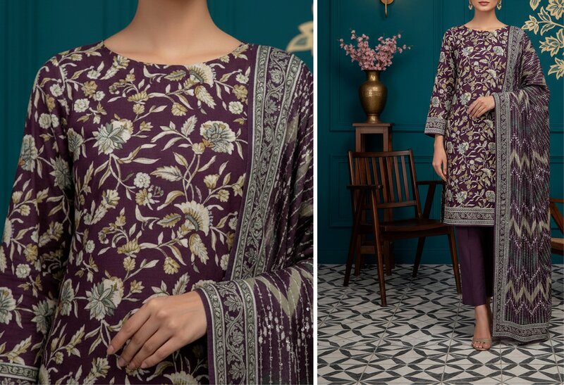 Rangoli 3- Digital Printed Doria Lawn - Design 09