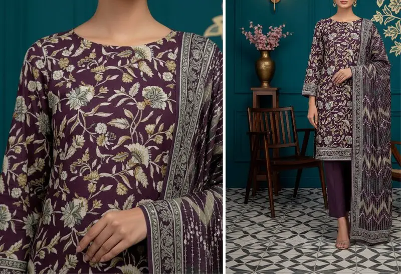 Rangoli 3- Digital Printed Doria Lawn - Design 09