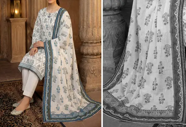 Rim Jhim- Digital Printed Doria Lawn - Design 08