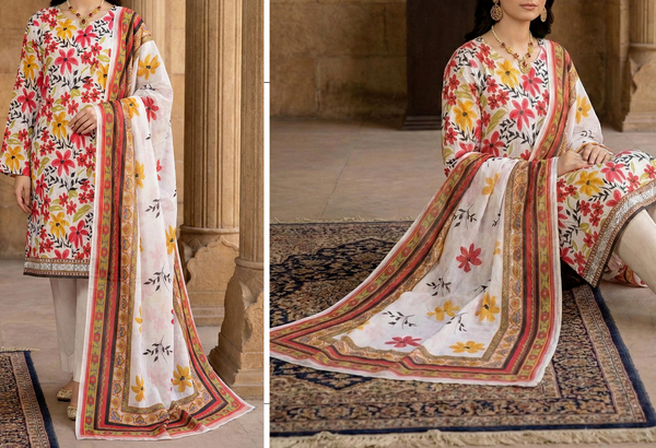 Rim Jhim- Digital Printed Doria Lawn - Design 04